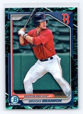 2024 Bowman #BCP-95 Brooks Brannon Chrome Prospects Aqua Lunar Refractors #/125