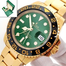 2016 Rolex GMT-Master II Green Dial 116718LN Yellow Gold 40mm Watch Box Papers