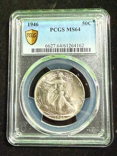 1946 WALKING LIBERTY HALF DOLLAR PCGS MS 64
