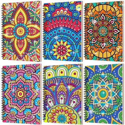 6 Pack 5d DIY Diamond Art Kits for Adults Beginner A5 Leather Mandala Diamond...