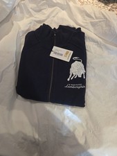 LAMBORGHINI ZIP UP Sweatshirt NAVY AND WHITE BULL LOGO - SIZE M