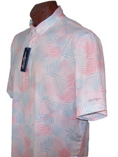 BEN HOGAN Golf s/s WICKING UPF Sun Protection POLO sz 2XL  WHITE/SEAFOAM/PINK
