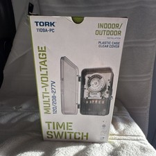 Tork 1109A-PC Time Switch 120/208-277V Indoor/Outdoor Plastic Case Clear Cover