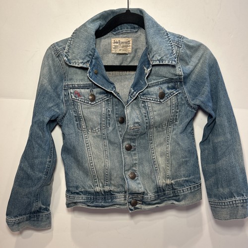 Polo Ralph Lauren Kinder Trucker Denim Jeansjacke Jugend Gr. S (8) Rot RL