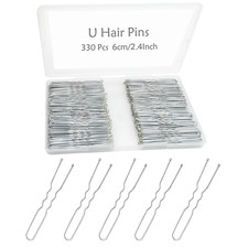 330 Count U Shaped Silver Hair Pins for Buns, 2.4Inch Bun Pins Silver Hair Pins