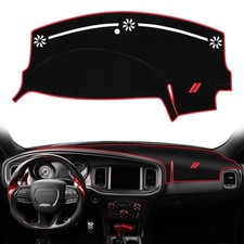 Dodge Charger Dashboard Cover 2011-2023 Red Edge Felt Non-slip Dash Mat