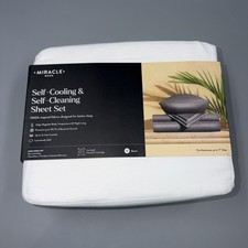 Miracle Made Sheet Set- Luxe Self-Cooling Self-Cleaning -white- Queen- NWT