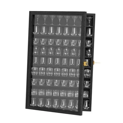 Shot Glass Display Case 72 Large Capacity Wooden Shot Glass Holder Wall 
