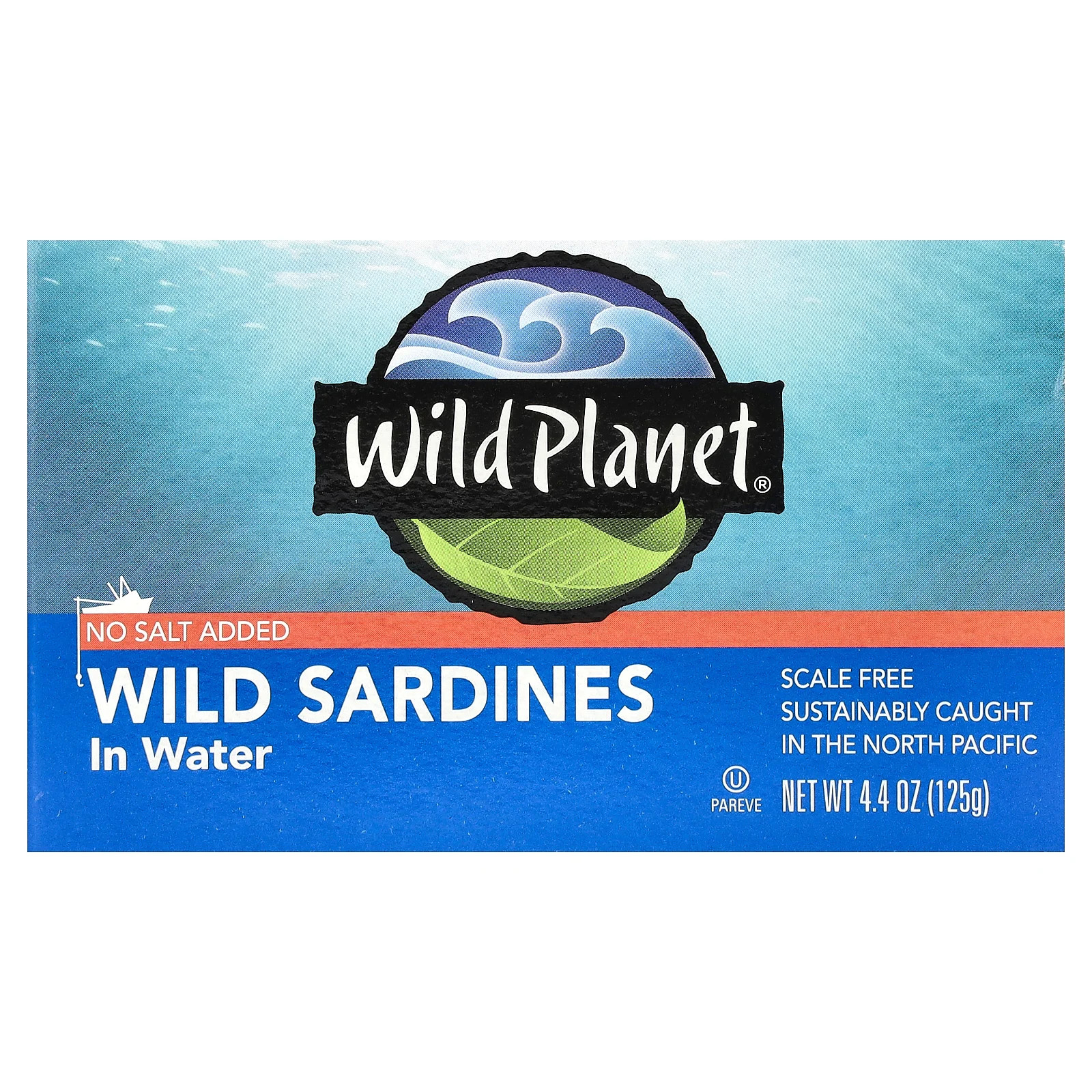 Wild Planet, Дикие Сардины в воде, Без добавления соли, 4,4 унции (125 г)