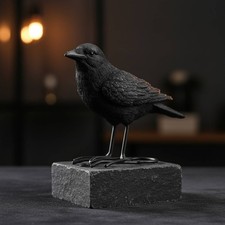 2 Pieces Halloween Crow Ornament Set Versatile Decor Raven Figurine for Yard