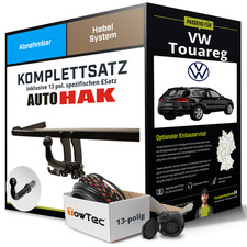 Für VW Touareg Typ 7LA,7L6,7L7 Anhängerkupplung abnehmbar +eSatz 13pol 02-04 Set