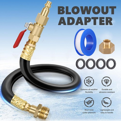 #ad RV Winterizing Kit Water Line Blowout Plug Adapter Fitting with Shut Off Valve $13.62