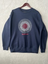 Felpa girocollo uomo Lambretta XL blu navy mod logo target maglione manica lunga