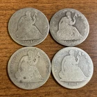 4 Liberty Seated Half Dollars 1846 1853 Arrows Rays 1858 1861
