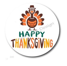 CUTE TURKEY THANKSGIVING PARTY FAVORS SCRAPBOOK STICKERS ENVELOPE SEALS LABELS