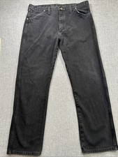 Vintage Wrangler 13MWZ Black Denim Cowboy Rodeo Men's 38x32 36x30 Made In USA