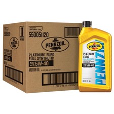 Motor Oil Pennzoil Platinum Euro Full Synthetic 5W-40 1 Quart 6 Pack 59.99 per gallon