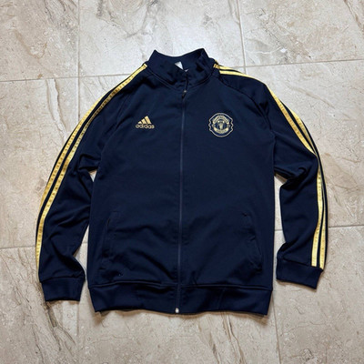 Adidas Manchester United Herren Trainingsjacke M dunkelblau gelb