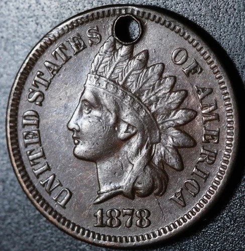 1878 INDIAN HEAD CENT With LIBERTY & DIAMONDS - XF EF Details