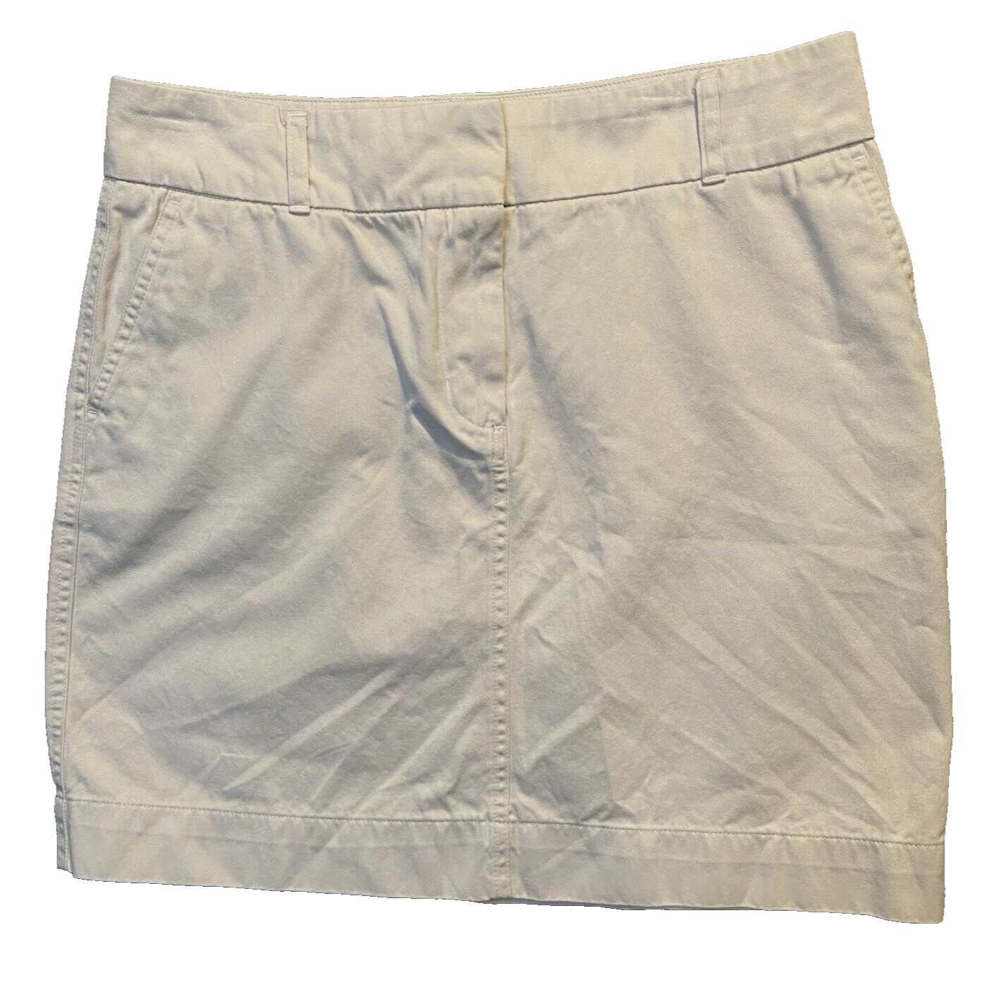 Vineyard Vines By Shep & Ian Womens Mini Skirt Size 6 Cream Pockets Casual Chic