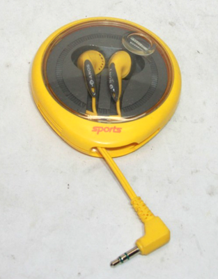 Vintage Sony Sports MDR-E827 Fontopia Earbuds - Yellow - w