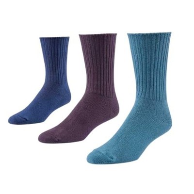 Maggie's Organic Natural Cotton Tri-pack Cushion Crew Socks Medium