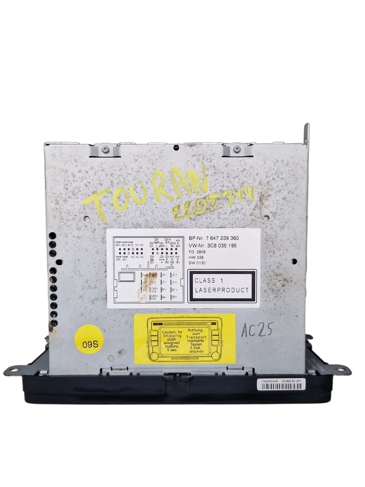 RADIO ORIGINAL ORIGINAL VW Touran (1T1/T2) MPV 2.0 TDI 16V 140 (BKD) 3C8035195 - Bild 3 von 4