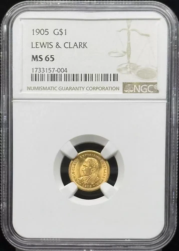1905 Classic Commemorative Lewis and Clark Exposition Gold $1 NGC MS-65