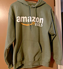 Amazon Employee Military Green Pullover Hoodie BLD5 Sz Medium, GUC