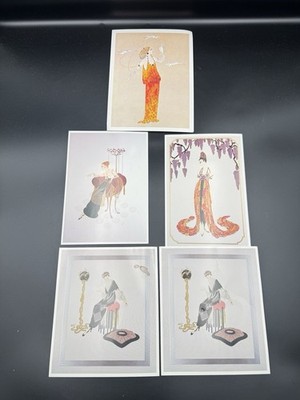 Vintage Art Deco Style Fashion Prints Set of 5   1987 Cavin Arts 
