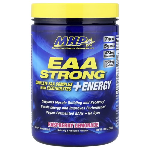 EAA Strong™ + Energy, Raspberry Lemonade, 10.6 oz (300 g)