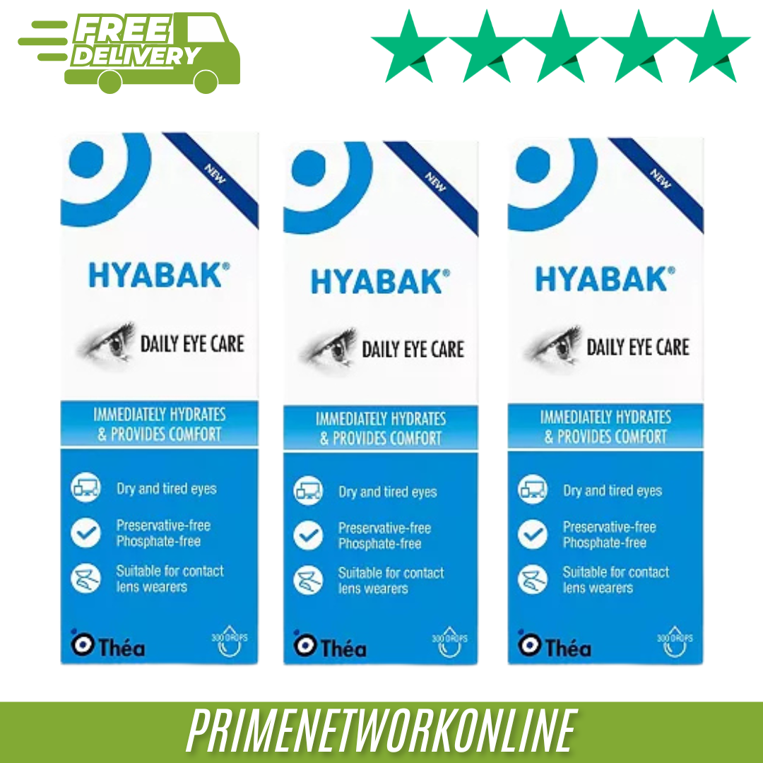 3 x Hyabak Dry Eye Drops 10ml –Preservative & Phosphate Free 100% ORIGINAL ⭐⭐⭐⭐⭐