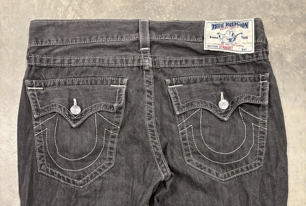 パンツ TRUE RELIGION straight 36 True Religion Jeans Mens 36 Ricky Straight Leg Denim Distressed
