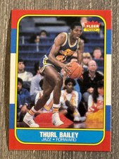 1986-87 Fleer Basketball Card #6 Thurl Bailey ROOKIE RC Utah Jazz. rookie card picture