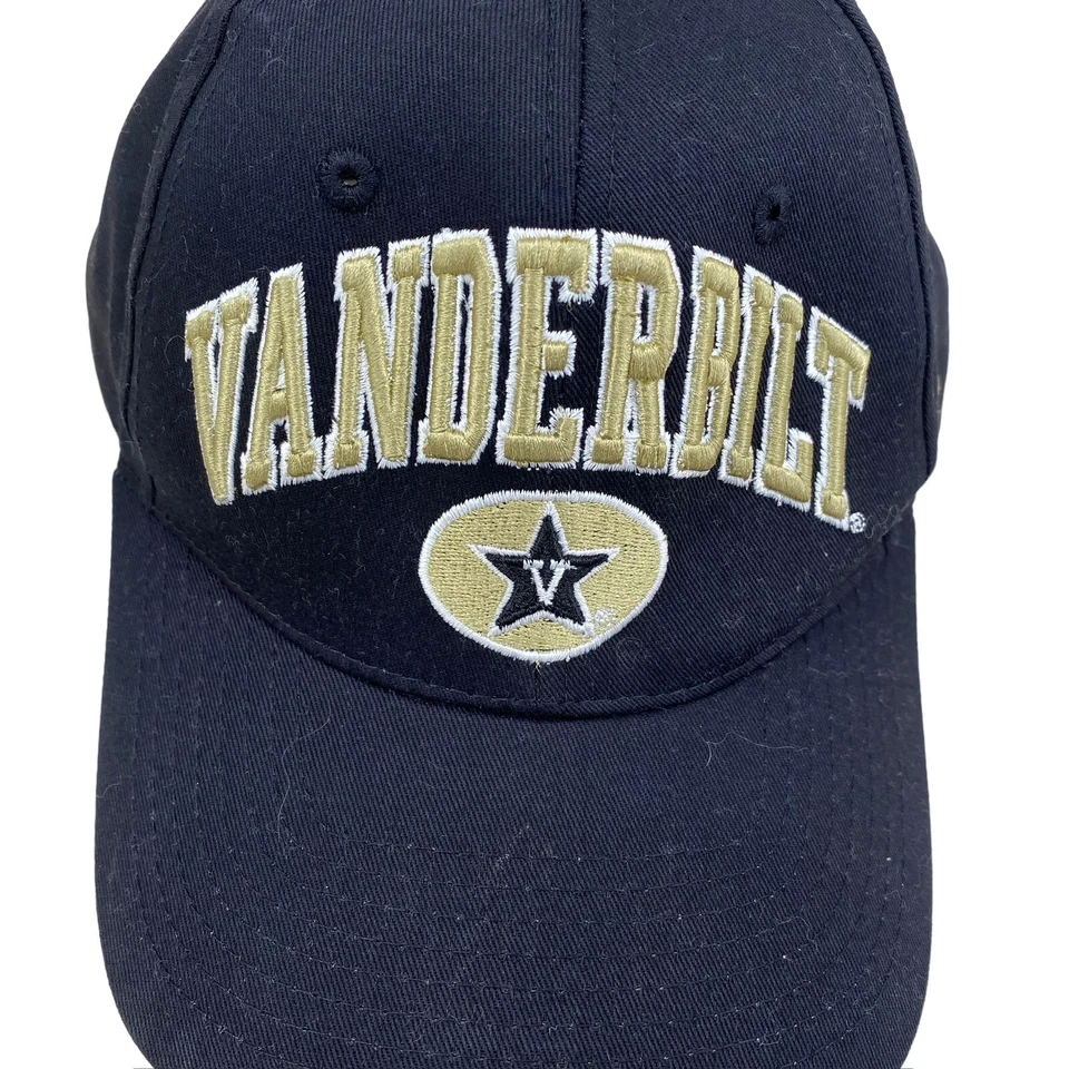 Vanderbilt Zephyr Unisex Baseball Hat Cap Black Snap Back w/Gold Embroidery Logo - Image 3 of 4