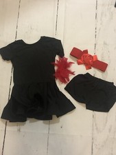 Performance Dance Costume - Contemporary/Jazz/Samba Black And Red Size Fits XS/6