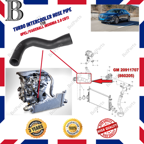 Turbo Intercooler Hose Pipe for Opel/Vauxhall Insignia 2.0 CDTi