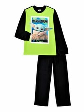 Star Wars Mandalorian Fleece Pajamas Baby Yoda Boys NWT