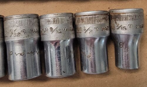 vintage snap on 1/2 drive socket set 12 Point USA Same Era Snap On Lot - Picture 8 of 8
