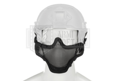 INVADER GEAR Steel Half Face Mask MESH PROTECTION FAST HELMET BLACK AIRSOFT 
