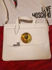 Sac Seau Moschino Vintage Ivoire En Lin Avec Cordon Vert Et Lettres, édition 1994