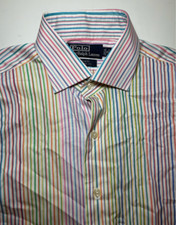 Ralph Lauren Polo Men's Multicolor Striped Regent Fit Shirt  16 34/35
