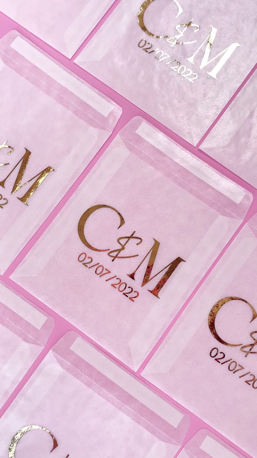EMPTY Personalised Biodegradable Frosted Glassine Packets Bags Wedding