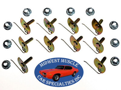 GM 5/8''-3/4'' Body Fender Door Quarter Trim Moulding Molding Clips & Nuts 10pc G