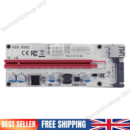 3 Power Ports PCI-E 1x to 16x Graphic Card Extender Card for ETH BTC Mining