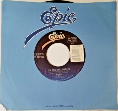 1983 Nena 99 Red Balloons / 99 Luftballons SINGLE 45 RPM 7