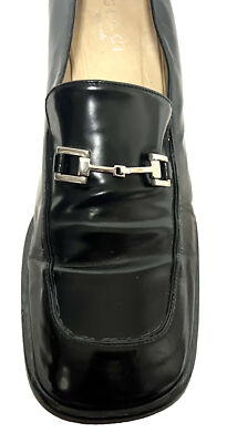 Gucci Vintage Black Horsebit Leather Loafer 11 B LEFT SHOE  display picture 1