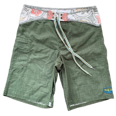 Surf Line Hawaii Board Shorts Mens Size 30 Green Floral