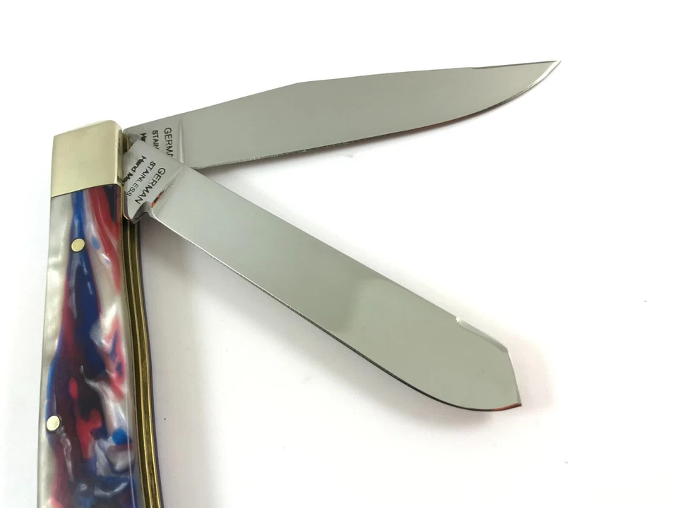 German Bull Trapper Knife Red White Blue Patriotic Hand Made 7775-LP - Image 4 of 4