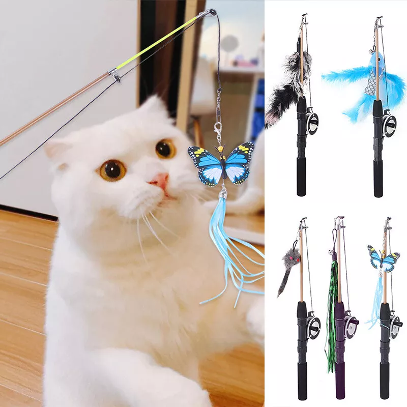 Stretch Super Long Fishing Rod Feather Cat Accessories Interaction